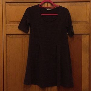 Dark Purple Short Sleeve Sweater Dress